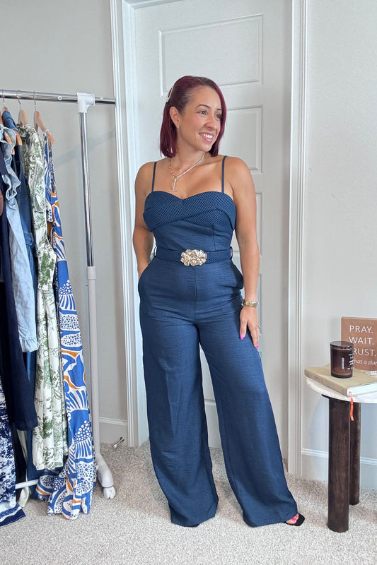 Jumpsuit Belted Braid Detail