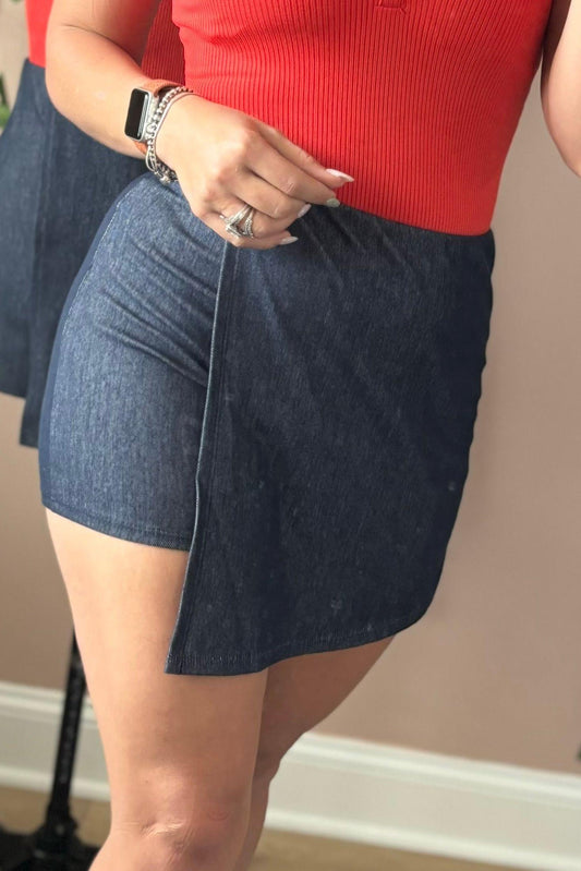 DENIM SKIRT PANTS