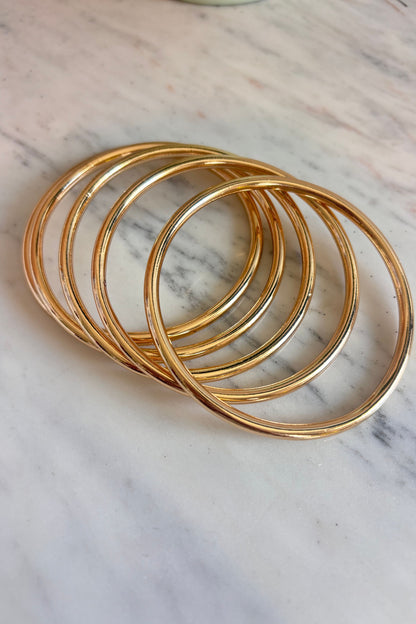 5Pc Metallic Bangle Bracelet Set