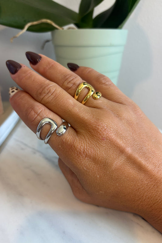 Sculptural Coil Open Ring