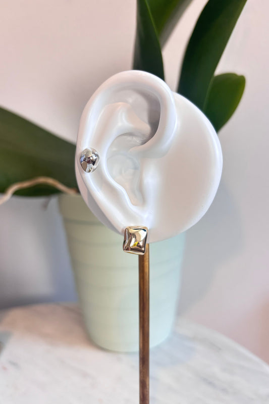 Two Tone Stud Earrings Set