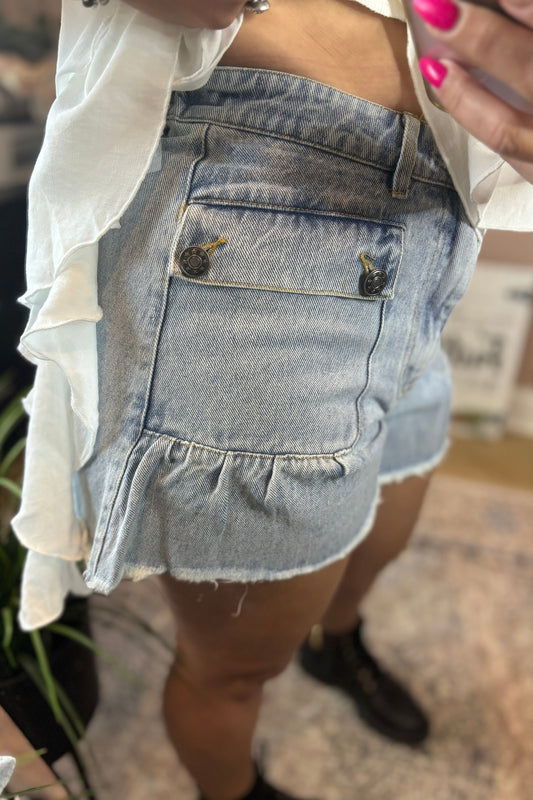 CUT OFF DENIM SHORTS