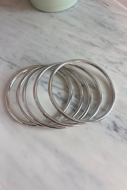 5Pc Metallic Bangle Bracelet Set