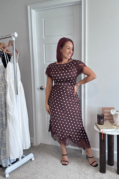 Assymetric Polka dots midi dress