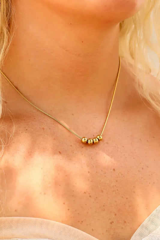 STAINLESS STEEL ADJUSTABLE BALL 18K GOLD PVD