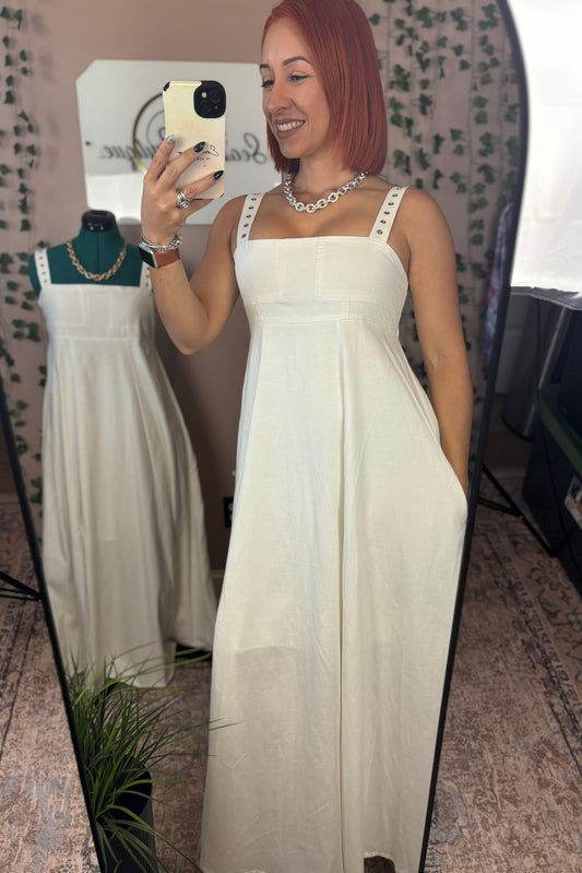 LINEN WHITE MAXI DRESS