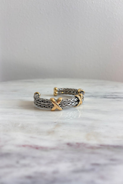 BONDAD BRAIDED TWO TONE BANGLE