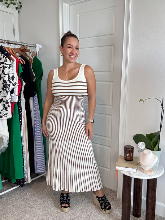 Striped vacation long dress