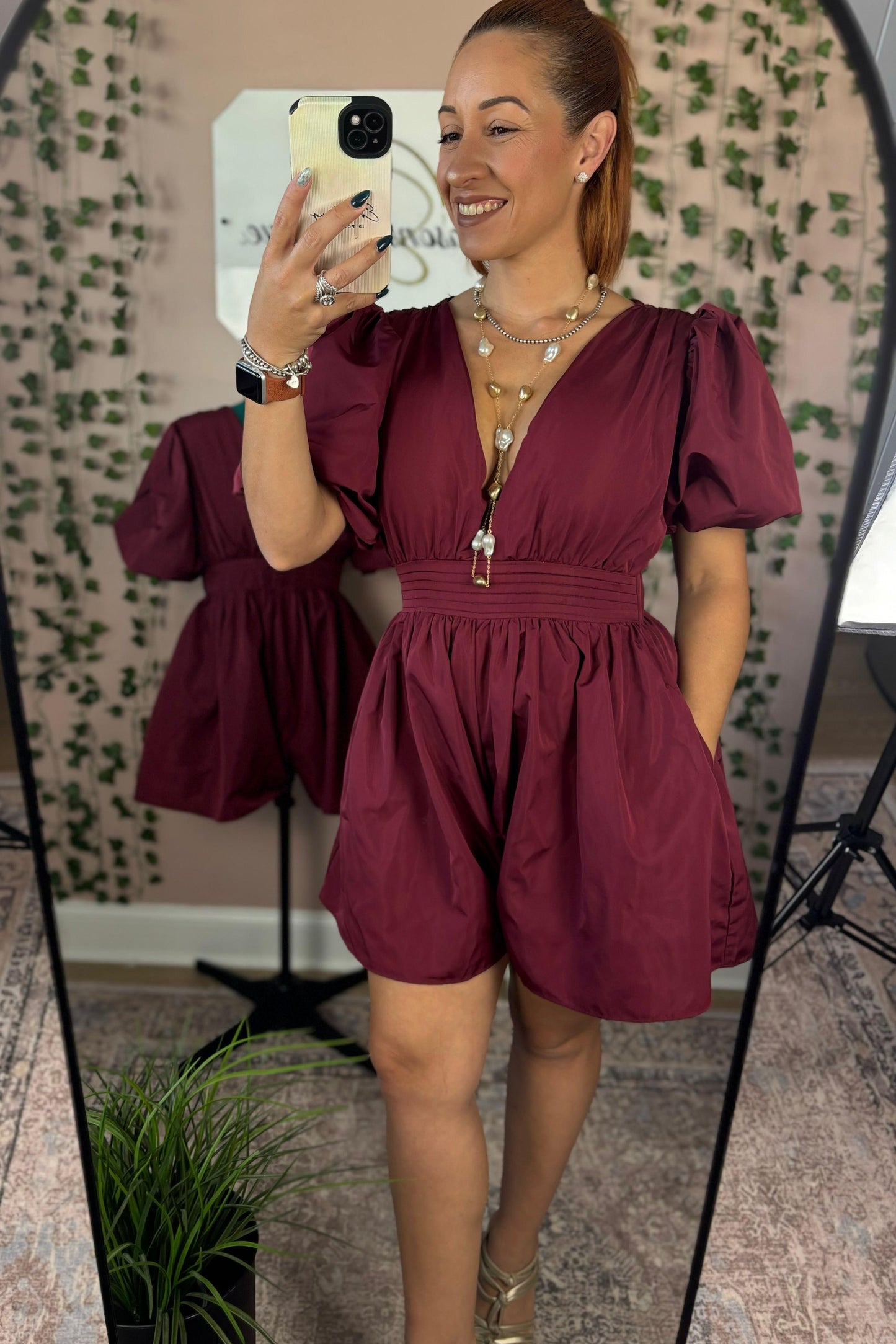 BALLOON SLEEVE ROMPER