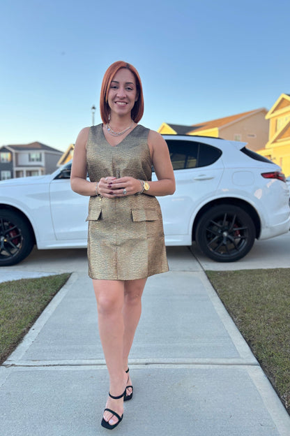 GOLD MINI DRESS
