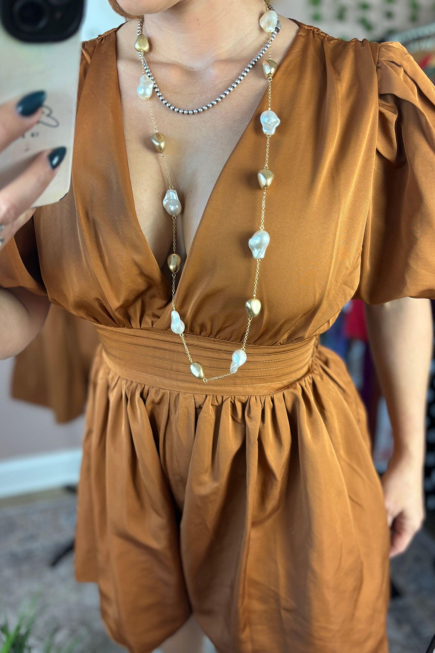 BALLOON SLEEVE ROMPER