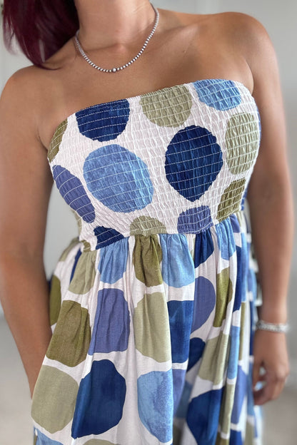 Blue and Green Polka Dot Jumpsuit