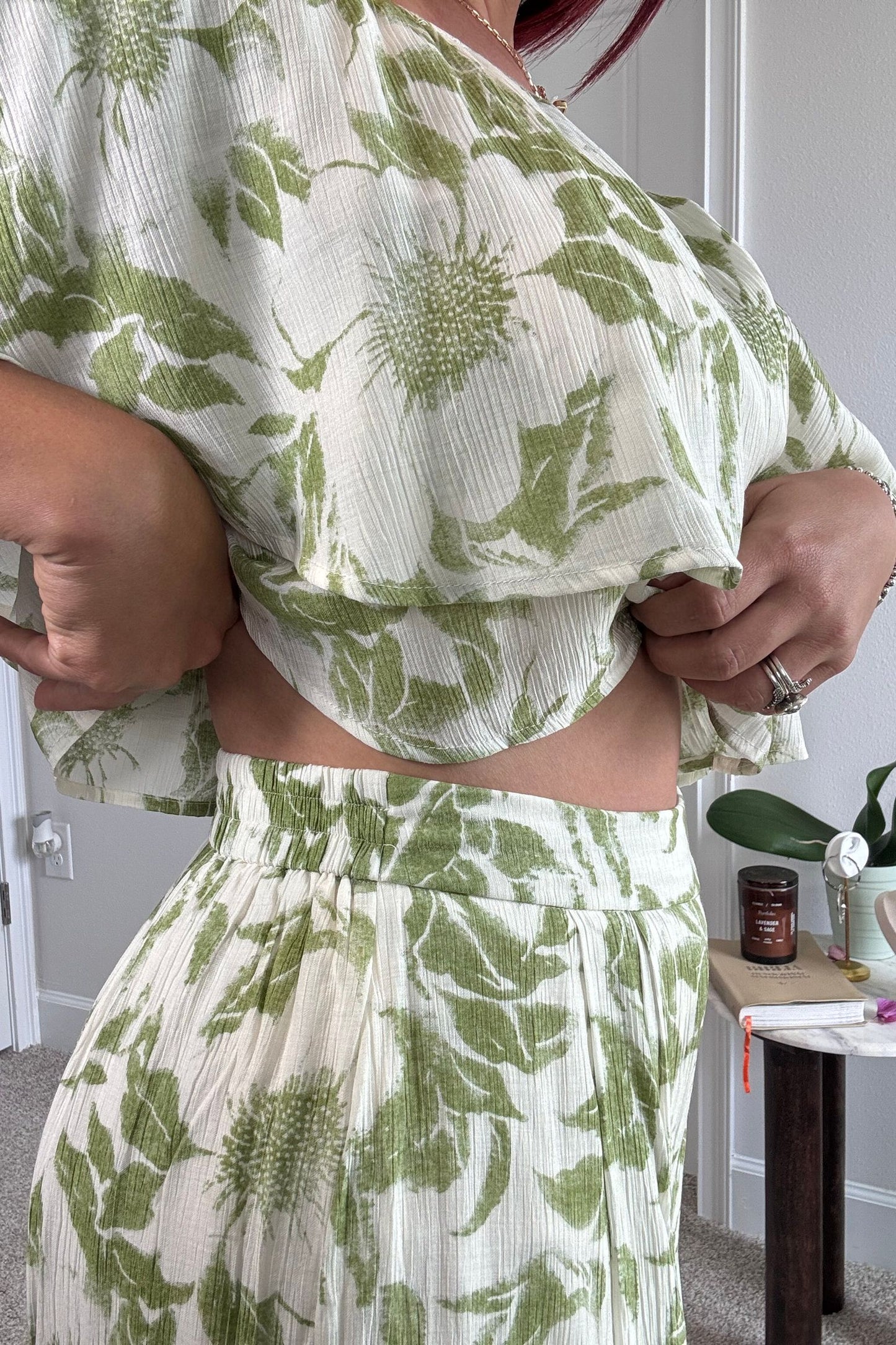 Floral Off-Shoulder Top & Pants Set