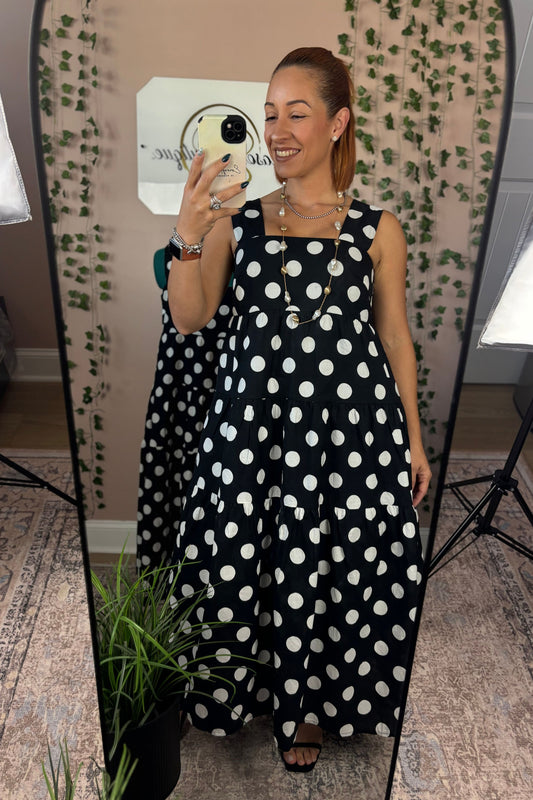 POLKA DOT MIDI DRESS