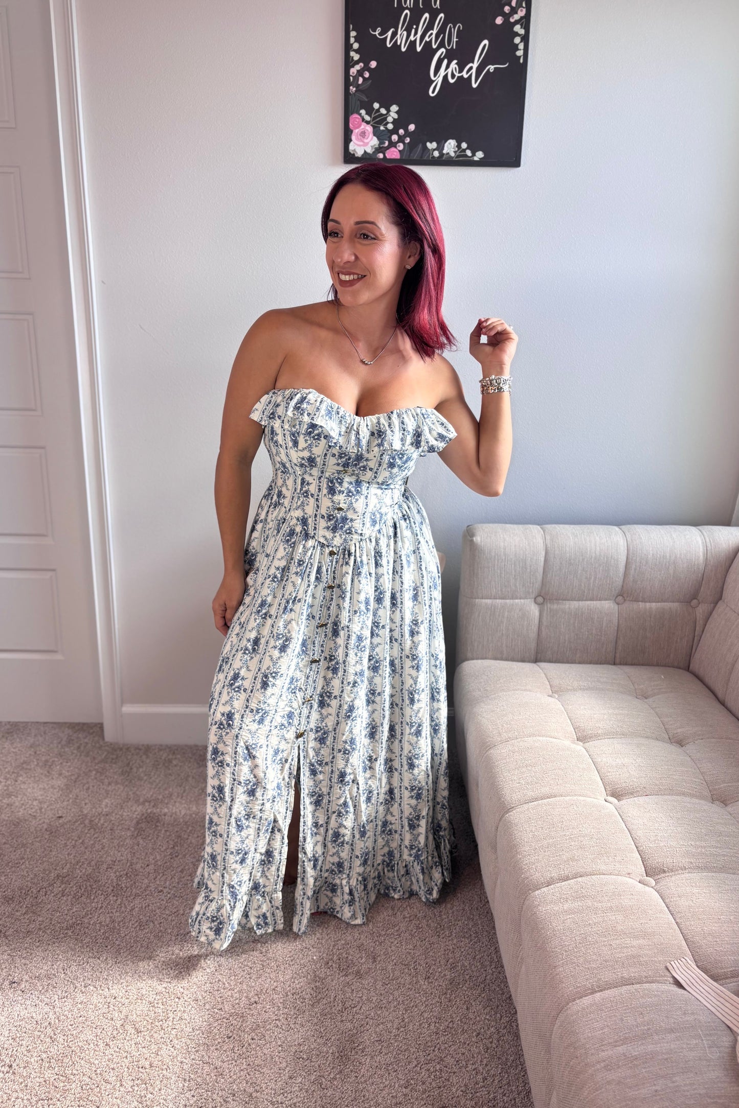 WHISPERED PROMISE MIDI DRESS-FLOWER PRINT