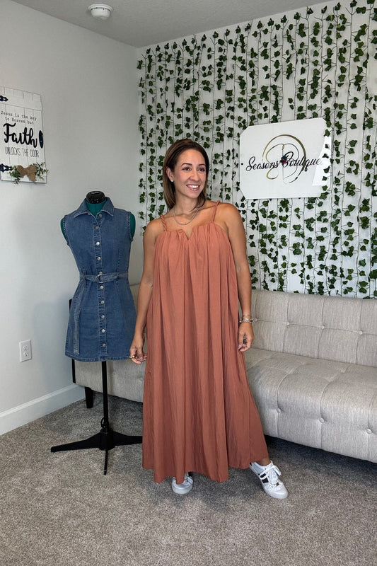 BRICK LOOSE FIT MIDI DRESS