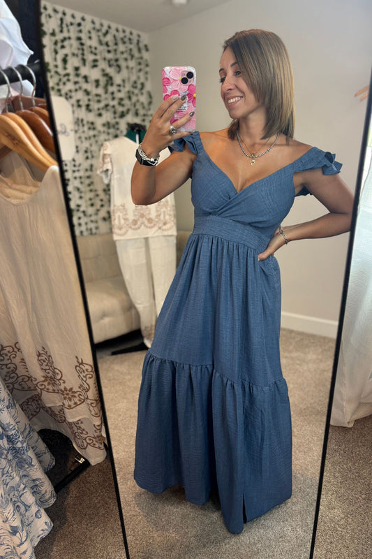 CASUAL DENIM MAXI DRESS