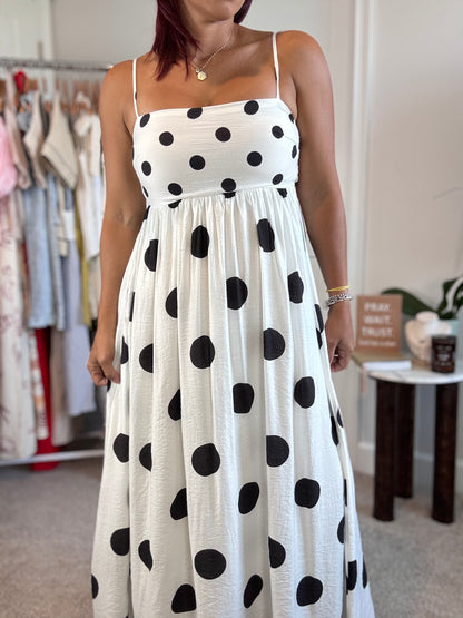 Polka dot midi dress