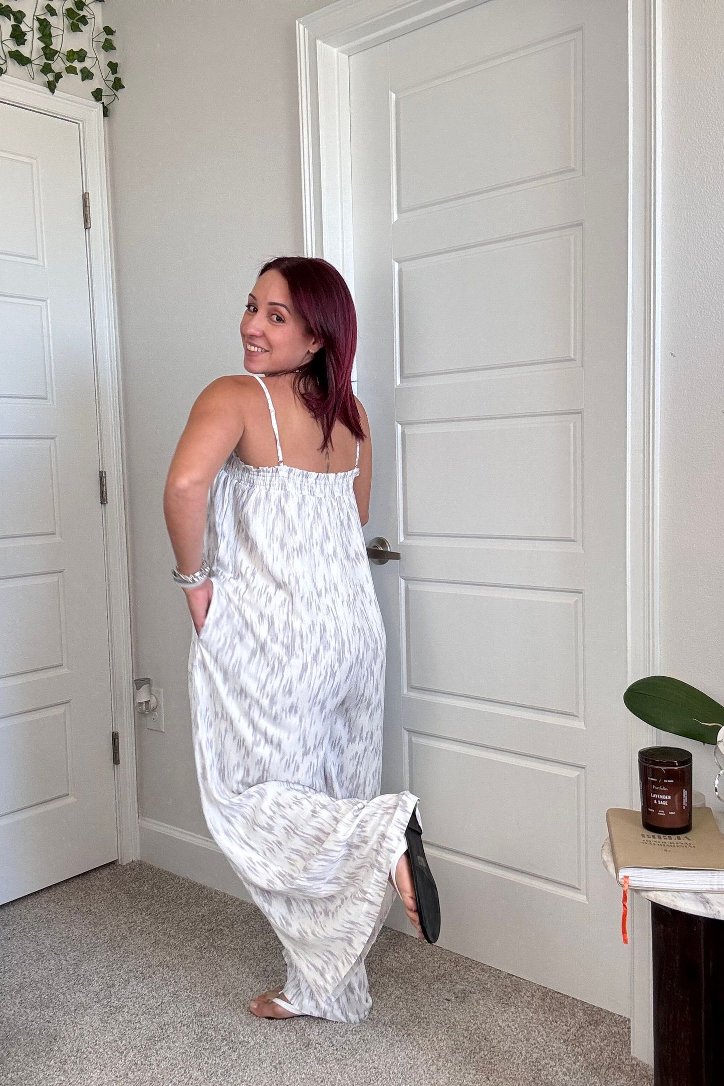 Abstract Print Wide Leg Jumpsuit