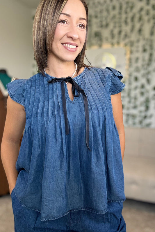 CHAMBRAY DENIM BLOUSE