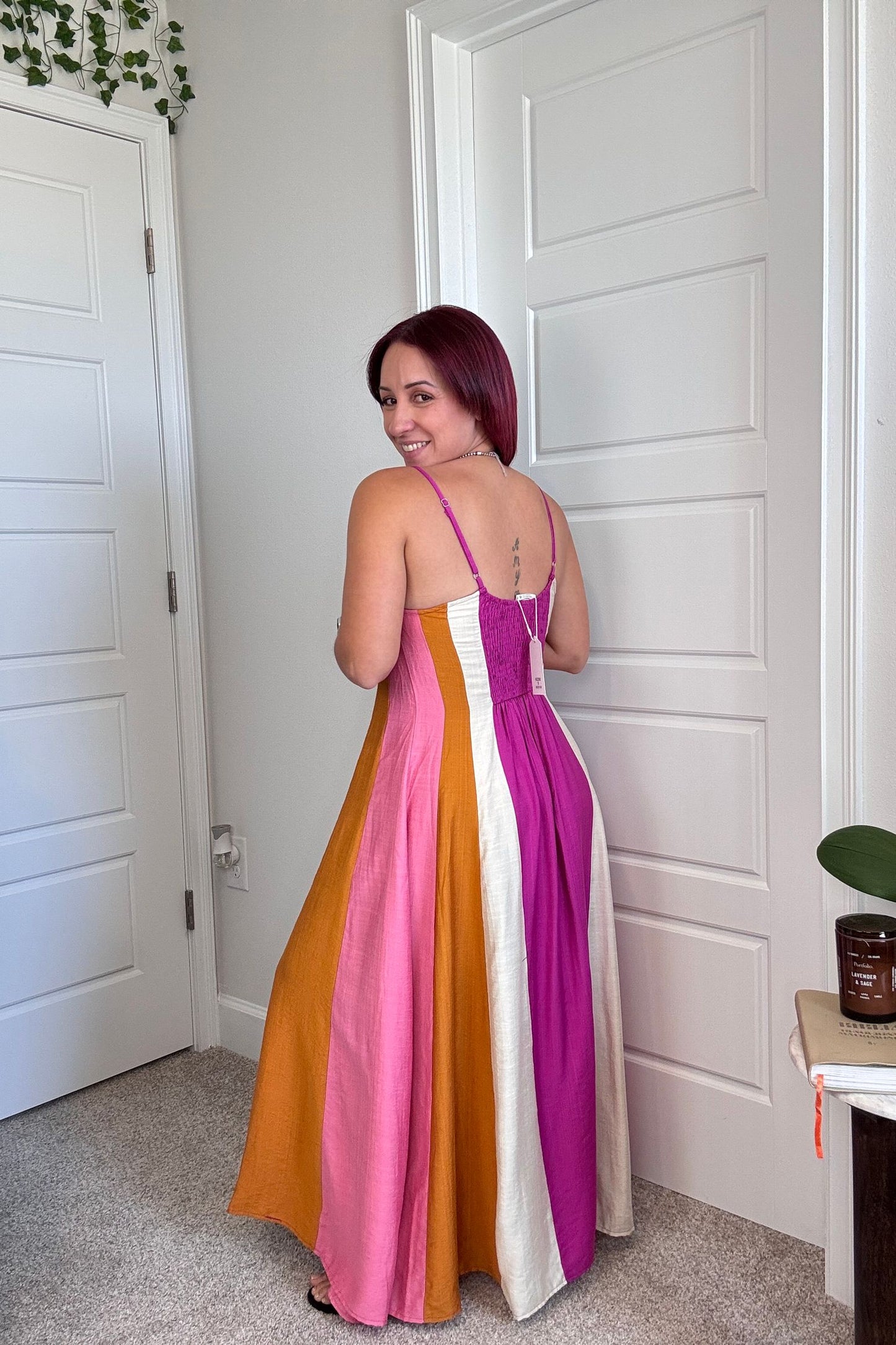 Sleeveless Color Midi Dress