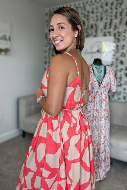 ASYMMETRIC CORAL DRESS