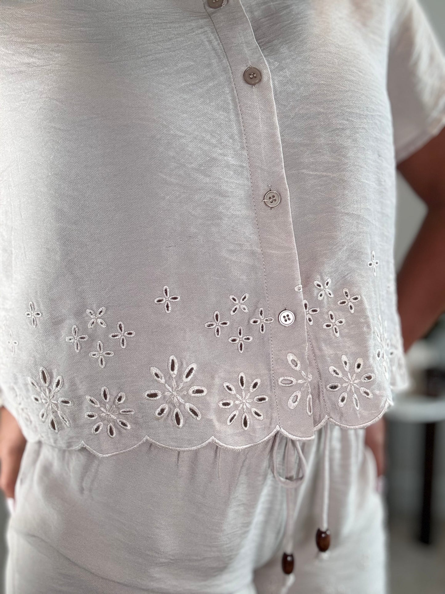 Eyelet Short Set