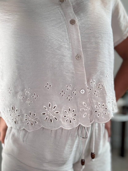 Eyelet Short Set