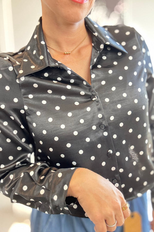 LONG SLEEVE POLKA DOT BLOUSE
