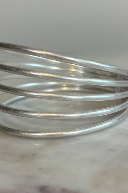 5 LAYER METAL BANGLE BRACELET-SILVER AND GOLD
