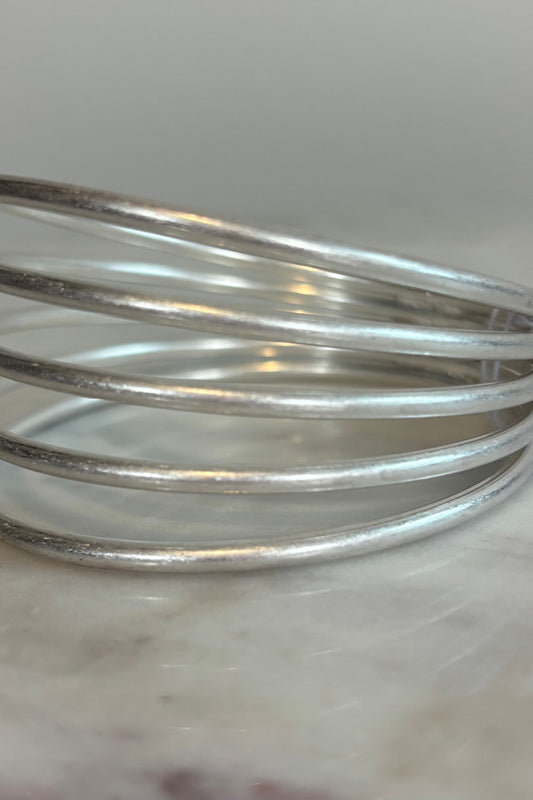 5 LAYER METAL BANGLE BRACELET-SILVER AND GOLD