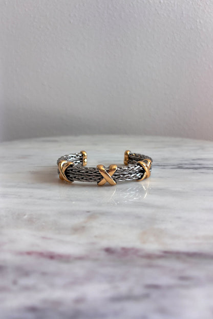 BONDAD BRAIDED TWO TONE BANGLE