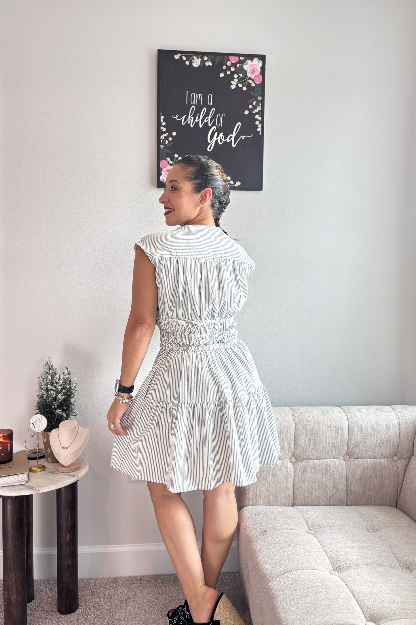 SERENE STRIPES MINI DRESS