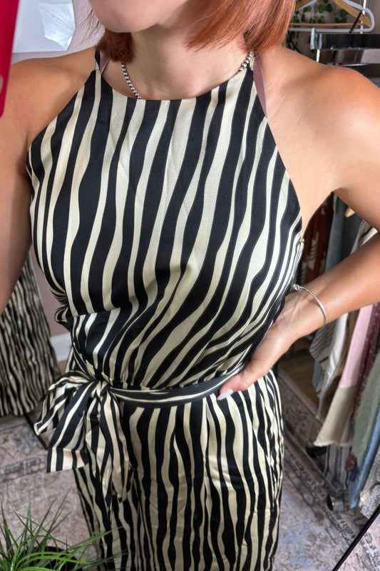 ABSTRACT STRIPE JUMPSUIT