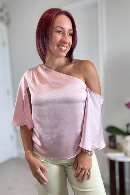 One Shoulder Cape Top