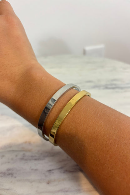 6MM STAINLESS STEEL PLAIN OPEN BANGLE BRACELET