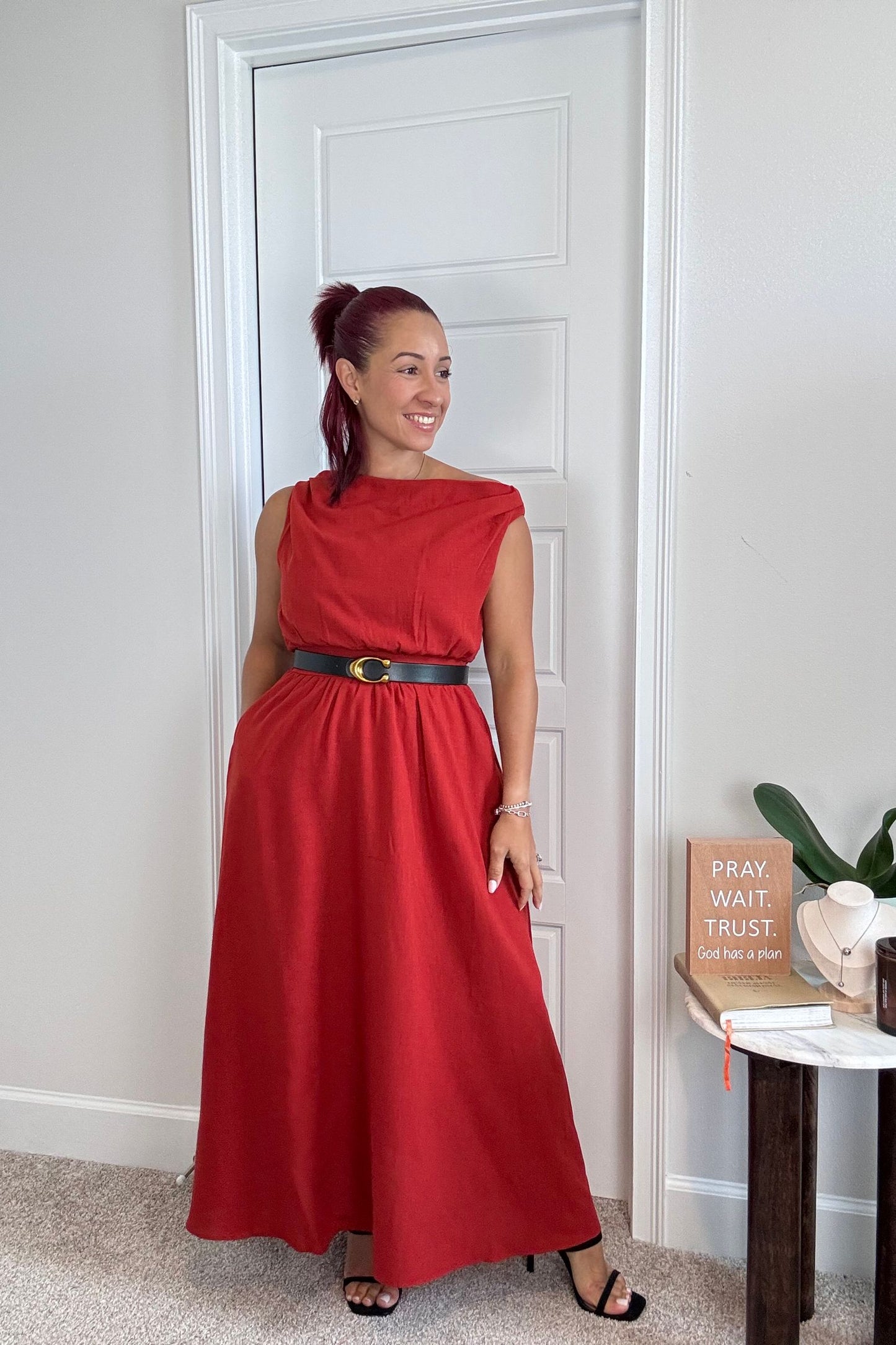 Asymmetrical Neckline A-Line Dress