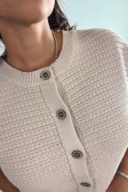 LIGHT BEIGE CROCHET TOP