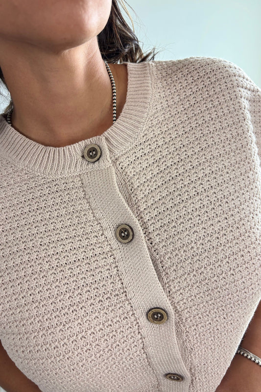 LIGHT BEIGE CROCHET TOP