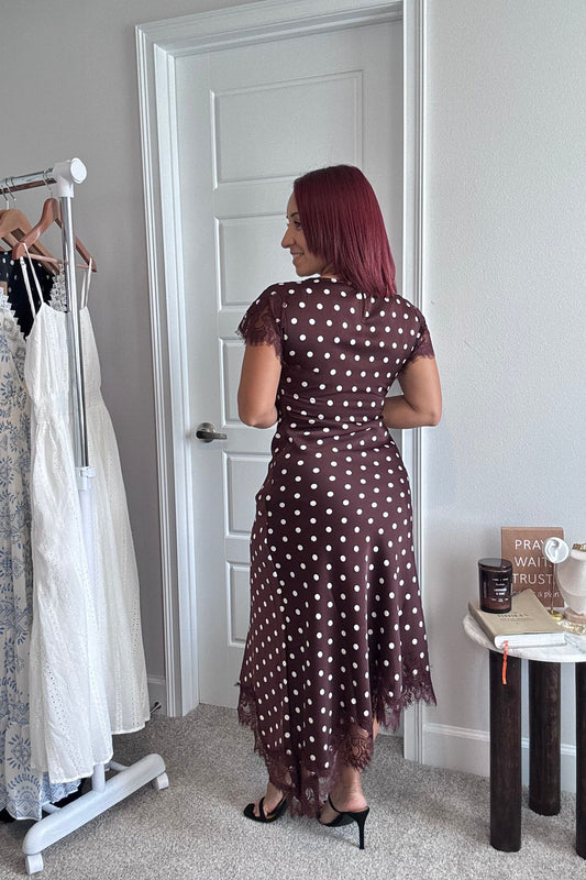 Assymetric Polka dots midi dress
