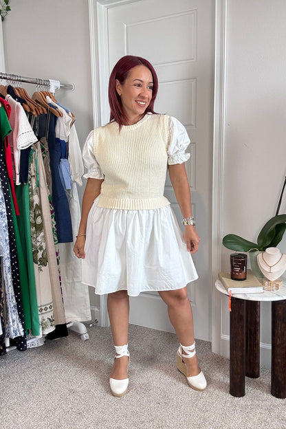 Puff Sleeve Sweater Mini Dress