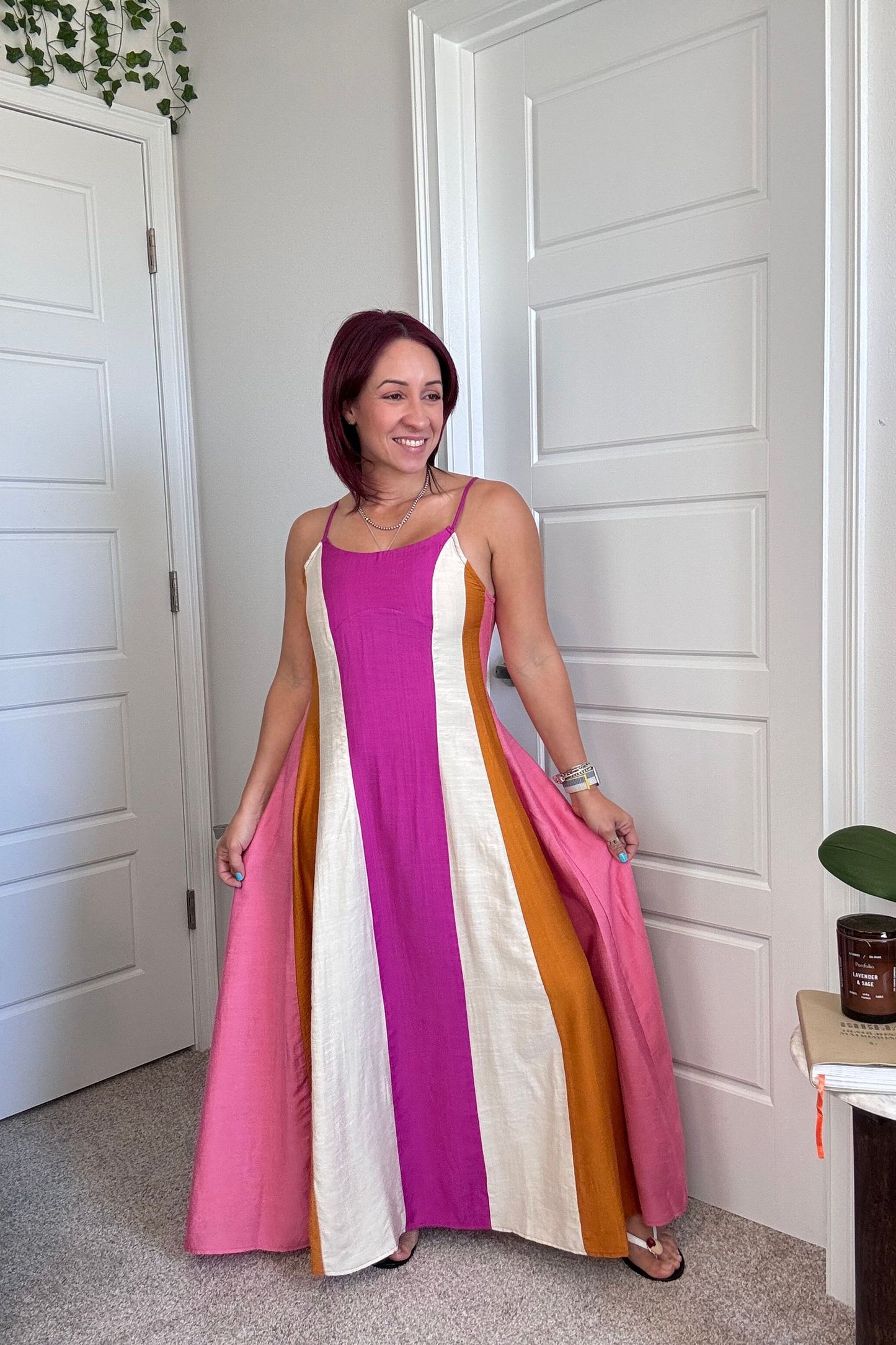 Sleeveless Color Midi Dress