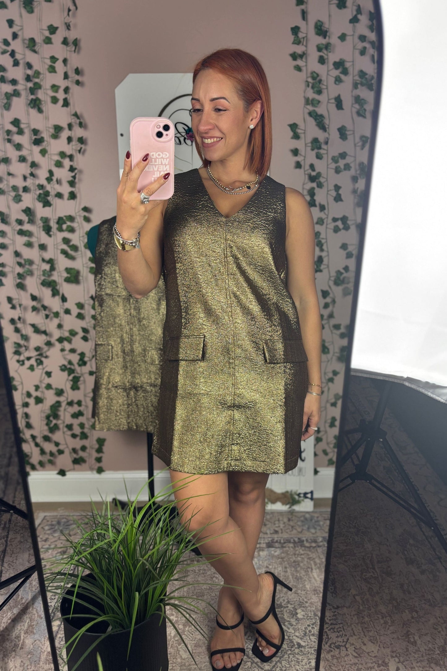 GOLD MINI DRESS