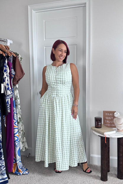 Gingham Midi Dress