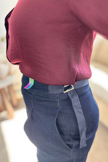 JEAN AMELIE-DARK BLUE HIGH RISE WIDE LEG JEAN