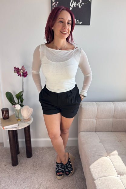 ESSENTIAL LAYER MESH TOP-WHITE