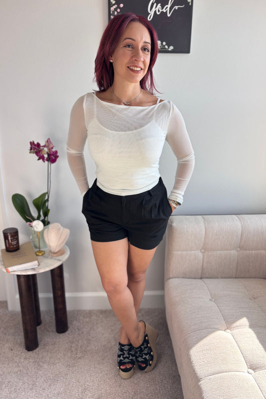 ESSENTIAL LAYER MESH TOP-WHITE