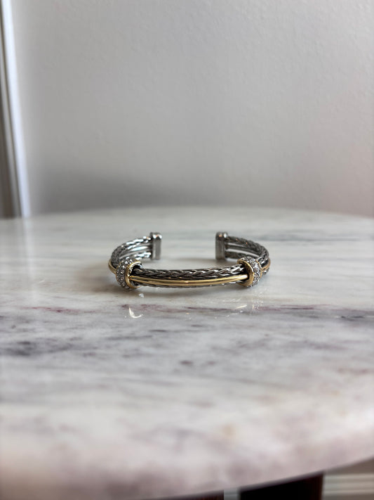 AMPARO LAYERED WHEAT CHAIN BANGLE BRACELET – ELEGANT