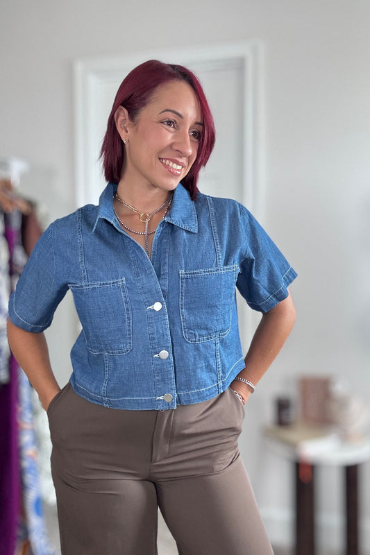 Denim Short Top