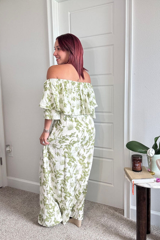 Floral Off-Shoulder Top & Pants Set